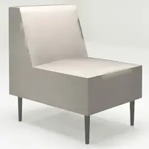 High Point Furniture Industries Inc HPT 580444188 - HPFI 5804 Armless Chair - 22.5 x 31 x 34, 22 x 20 x 19.5 Seat - Material: Brushed Aluminum Leg - Finish: Infinity Pumice