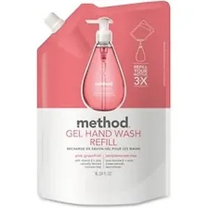 Method Products Inc. MTH 00655CT - Method Pink Grapefruit Gel Hand Wash Refill - Pink Grapefruit Scent - 34 fl oz (1005.5 mL) - Squeeze Bottle Dispenser - Hand - Light Pink - Triclosan-free, Paraben-free, Phosphate-free, EDTA-free - 6 / Carton