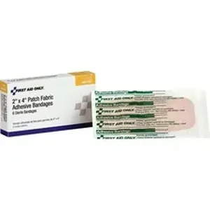 First Aid Only, Inc. FAO 1007 - First Aid Only Patch Fabric Adhesive Bandages - 2 x 4 - 6/Box - 6 Per Box - White - Fabric
