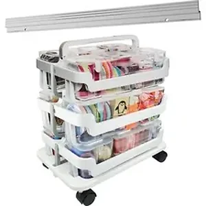 Deflecto DEF 329003BB - Stackable Caddy Organizer Caddy Bundle - 22.3 Height x 16 Width x 11 Depth - Floor - White - 1 / Set