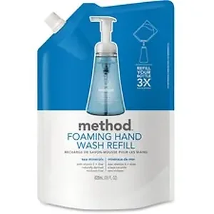 Method Products Inc. MTH 00667CT - Method Sea Minerals Foam Hand Wash Refill - Sea Mineral Scent - 28 fl oz (828.1 mL) - Hand - Light Blue - Triclosan-free, Paraben-free, Phthalate-free, EDTA-free - 6 / Carton