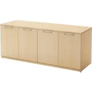 Groupe Lacasse LAS 4NF2472FY - Lacasse Concept 400E Credenza - 4-Drawer - 72 x 24 x 29, 0.1 Edge - 4 x Box Drawer(s), File Drawer(s) - Double Pedestal on Left/Right Side - Smooth Edge - Finish: Cherry, Snow