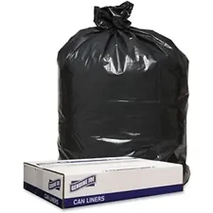 Genuine Joe GJO 98210 - Joe Low Density Black Can Liners - 56 gal - 43 Width x 47 Length x 1.20 mil (30 Micron) Thickness - Low Density - Black - 100/Carton - Can