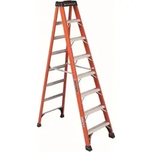 Louisville Ladder Inc DAD FS1408HD - Louisville 8 ft Fiberglass Step Ladder - 7 Step - 375 lb Load Capacity - 50 x 3.5 x 21 x 96 - Orange