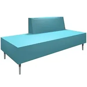 High Point Furniture Industries Inc HPT 584344199 - HPFI Armless Sofa/Bench with 2/3 Back-Right - 66 x 28 x 19.5 Sofa Seat, 67 x 31 x 34 Sofa - Material: Hardwood Frame, Anodized Aluminum Leg - Finish: Infinity Rinse, Brushed Aluminum Leg