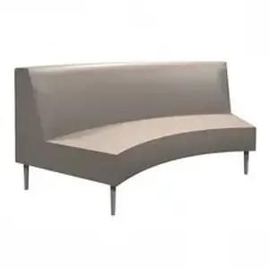 High Point Furniture Industries Inc HPT 5865IF44221 - HPFI Eve Curved Loveseat, Inside Facing - 63.5 x 20 x 19.5 Seat, 74.5 x 36.5 x 34 Sofa - Material: Hardwood, Engineered Hardwood Frame - Finish: Brushed Aluminum Leg, Infinity Sable