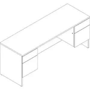 Groupe Lacasse LAS 4YF2472FW - Lacasse Concept 400E Credenza - 4-Drawer - 72 x 24 x 29 Credenza - 4 x Box Drawer(s), File Drawer(s) - Double Pedestal on Left/Right Side - Finish: Tuscany Walnut, Aluminum Handle