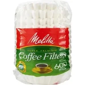 Melitta Usa MLA 631132 - Melitta Super Premium Basket-style Coffee Filter - Heavyweight, Tear Resistant, Disposable - 600 / Pack - White