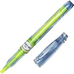 National Industries For The Blind 7520016578559 - SKILCRAFT Yellow Fluorescent Recycled Highliter - Fine, Medium Marker Point - Chisel Marker Point Style - Fluorescent Yellow - Transparent Barrel - 12 / Dozen