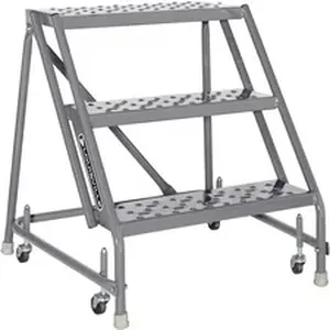Louisville Ladder Inc DAD GSW2403 - Louisville 3-step Steel Warehouse Ladder - 3 Step - 450 lb Load Capacity - 33 x 28 x 30 - Gray
