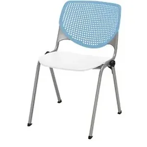 Kfi Seating KFI 2300B35S8 - KFI Armless - Glides - White Polypropylene Seat - Sky Blue Polypropylene Back - Powder Coated Silver Steel Frame - 1