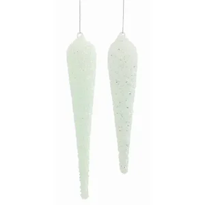 Melrose International 80884DS - Charming Icicle Ornaments - Set of 6 in Glass (9.5H, 11.5H)