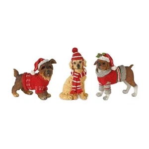 Melrose International 80575DS - Festive Winter Dog Collection (Set of 6) - Resin Figures
