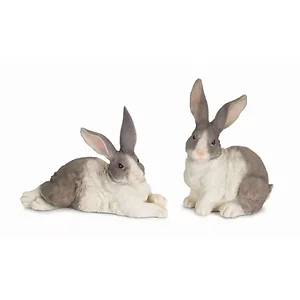 Melrose International 74273DS - Charming Rabbit Duo in Resin - 9.5H & 12H