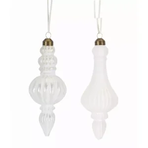 Melrose International 77004DS - Elegant Glass Drop Ornaments - Set of 6 (7 Inches)