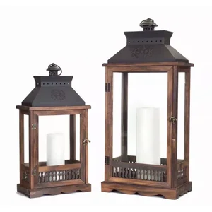 Melrose International 66815DS - Set of 2 Decorative Lanterns - 21"H & 27.5"H