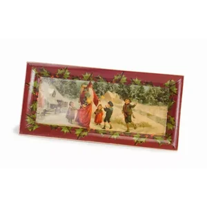 Melrose International 69231DS - Set of 4 Saint Nick Plastic Trays - 14" x 6.5"