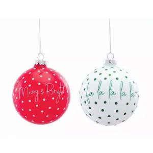 Melrose International 81267DS - Set of 6 4D Glass Ball Ornaments for Holiday Decor