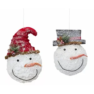 Melrose International 80330DS - Whimsical Snowman Heads (Set of 6) - Festive Decor