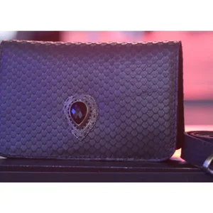 383 Heights Ines Llc Bynes BBAG000BOUT - Tangier Mini Signature Satchel - Elegant Black Leather