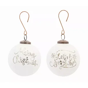 Melrose International 80997DS - 4D Glass Ornament Set - Holiday Collectibles (Set of 4)