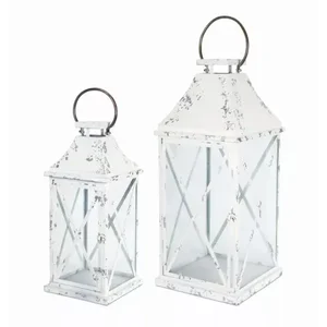 Melrose International 74344DS - Metal Lantern Set of 2 - 18.75H & 25.25H for Decor