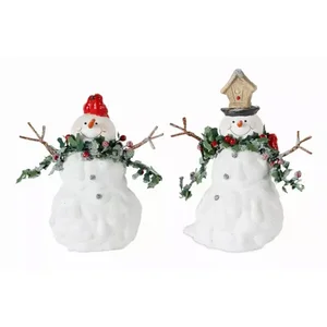 Melrose International 80478DS - Festive Terra Cotta Snowman Set - 4 Pieces
