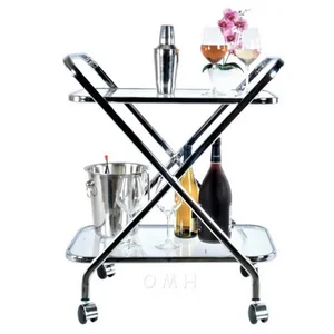 Old Modern Handicrafts Inc Omh AH002 - Stylish X-Shaped Bar Cart for Home Entertaining