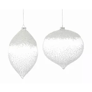 Melrose International 73099DS - Set of 4 Glass Christmas Ornaments (7.25H, 9H)