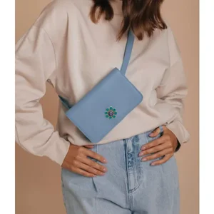 383 Heights Ines Llc Bynes BAG52BL - Blue Sky Leather Versatile 3-in-1 Beltbag