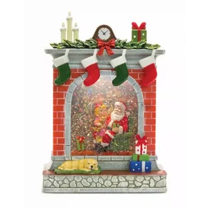 Melrose International 80777DS - Santa Snow Globe with LED Light and 6-Hour Timer