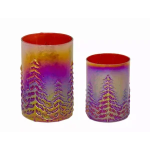 Melrose International 77561DS - Elegant Tree Candle Holder Set - Glass 6H & 8H