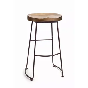 Melrose International 66431DS - Stylish 30.5" Wood and Metal Stool for Any Space