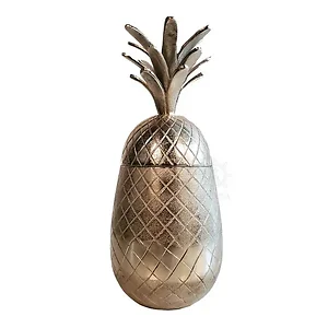Old Modern Handicrafts Inc Omh AK054 - Vibrant Aluminium Pineapple Decorative Storage Piece