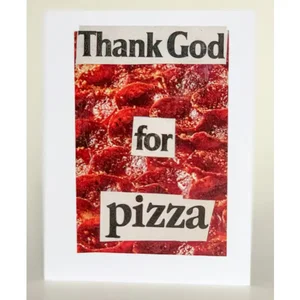 Barnes Cards Llc SQ0012554 - Thank God for Pizza Greeting Card Pack - 6 Cards