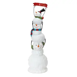 Melrose International 81466DS - Charming Snowman Stack D�cor for Holiday Displays