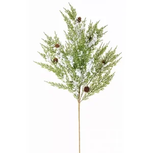 Melrose International 80311DS - Cedar Spray with Snow and Cones - 32" Tall, Set of 12