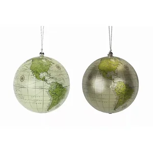 Melrose International 77156DS - World Globe Ornament Set of 4 - 4.5H Plastic