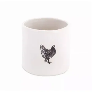 Melrose International 74538DS - Charming Chicken Pot Set of 6 - 4x4H Stoneware