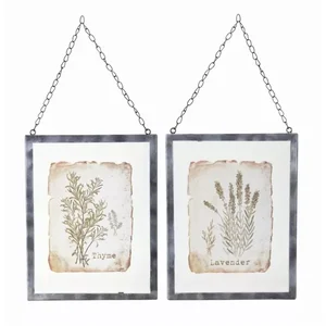Melrose International 78113DS - Set of 2 Lavender/Thyme Decorative Frames - 9.5 x 12.5