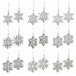 Melrose International 73044DS - Wooden Snowflake Ornaments - 36 Pack for Holiday Décor