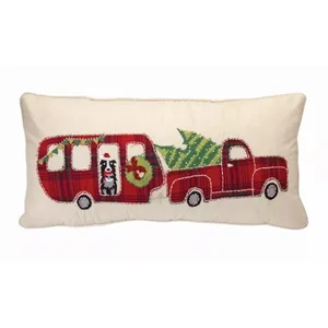Melrose International 80993DS - Cotton Truck and Camper Decorative Pillow - 22L x 9H