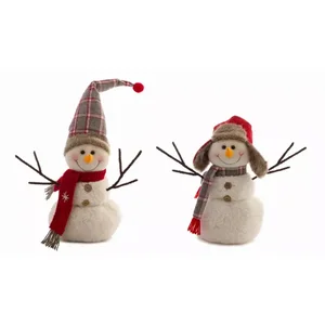 Melrose International 76765DS - Whimsical Snowman Duo - 14.25H & 24H Fabric Figures