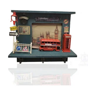 Old Modern Handicrafts Inc Omh AR016 - London Double-Decker Bus Shadow Box with Keychain Hooks