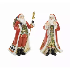 Melrose International 77051DS - Charming Santa Figurines (Set of 2) - 7.75H Resin