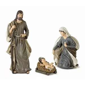 Melrose International 80709DS - Elegant Holy Family Resin Figurine Set - 3 Pieces