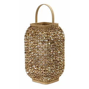 Melrose International 78043DS - Elegant Wicker and Glass Candle Lantern - 21.5H