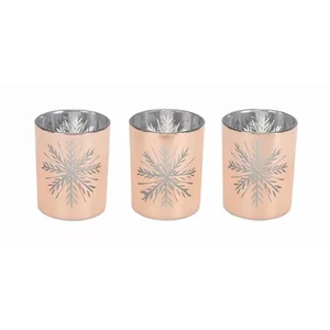 Melrose International 73065DS - Elegant Glass Snowflake Votive Holders - Set of 6