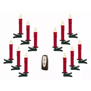 Melrose International 73649DS - Set of 24 LED Clip-On Taper Candles - 6.5 Inches