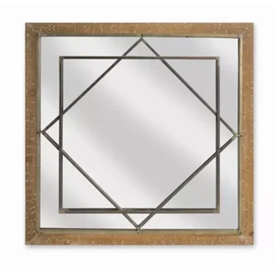 Melrose International 70713DS - Grand Scale Distressed Wood & Glass Wall Mirror 25x12